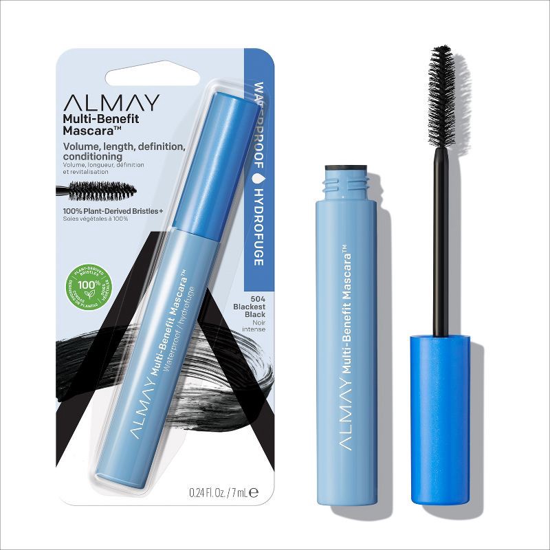 slide 1 of 8, Almay Multi-Benefit Keratin Infused Waterproof Mascara - 504 Black - 0.24 fl oz, 0.24 fl oz