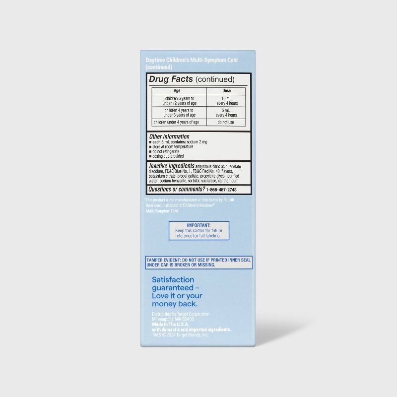 slide 3 of 5, Children's Day/Night Multi-symptom Cold Relief Liquid - Berry - 2pk/4 fl oz - up&up™, 2 ct; 4 fl oz