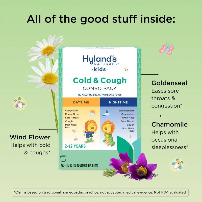 slide 3 of 7, Hyland's Naturals Kids Day & Night Cold 'n Cough Relief Liquid - 8 fl oz, 8 fl oz