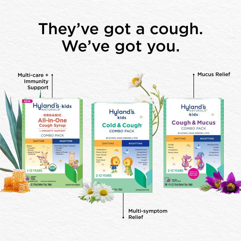 slide 7 of 7, Hyland's Naturals Kids Day & Night Cold 'n Cough Relief Liquid - 8 fl oz, 8 fl oz