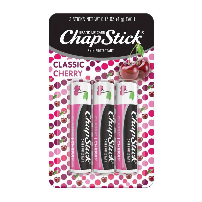 slide 1 of 21, Chapstick Classic Lip Balm Blister Pack - Cherry - 3ct/0.45oz, 3 ct, 0.45 oz