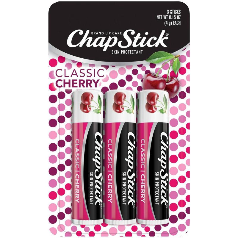 slide 10 of 21, Chapstick Classic Lip Balm Blister Pack - Cherry - 3ct/0.45oz, 3 ct, 0.45 oz