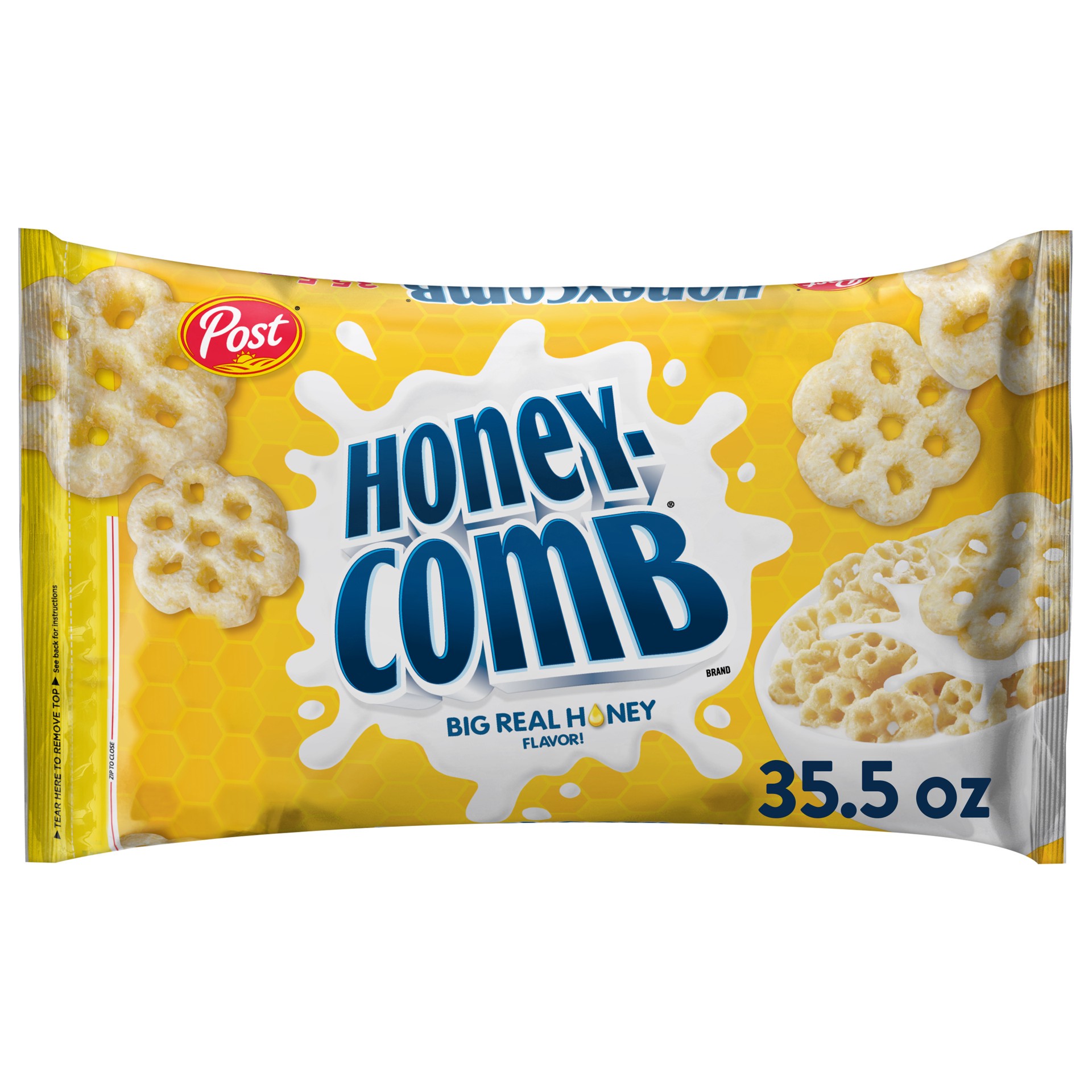 slide 1 of 7, Post Honeycomb cereal, Made with Real Honey, Kosher, 35.5 Ounce – 1 count, 35.5 oz