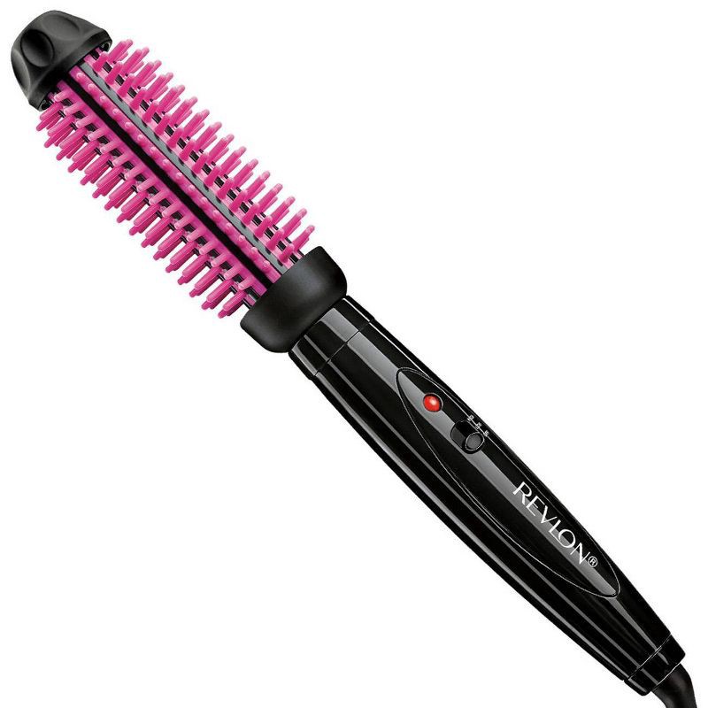 slide 1 of 6, Revlon Pro Collection Heated Silicone Bristle Curl Brush Black - 1", 1 ct