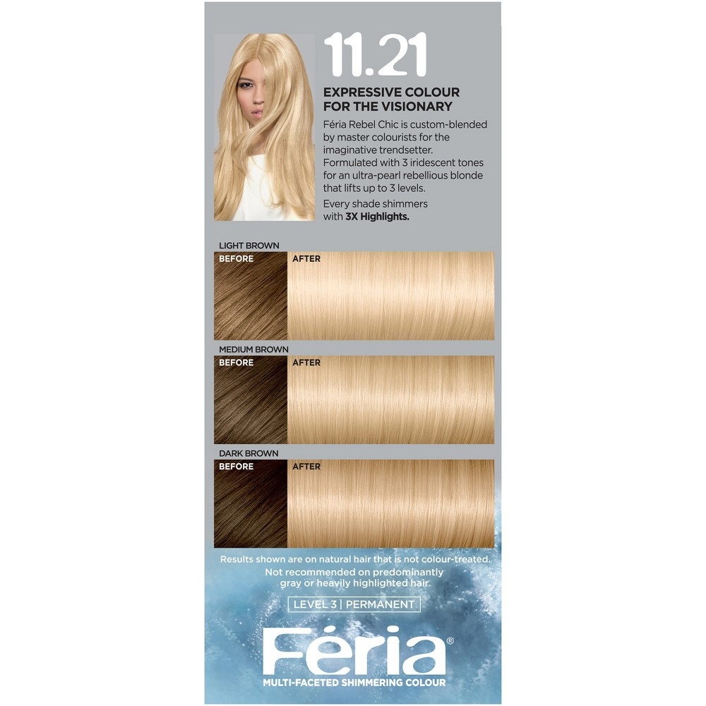 slide 5 of 5, L'Oreal Paris Feria Rebel Chic - 11.21 Ultra Pearl Blonde - 6.8oz, 1 ct