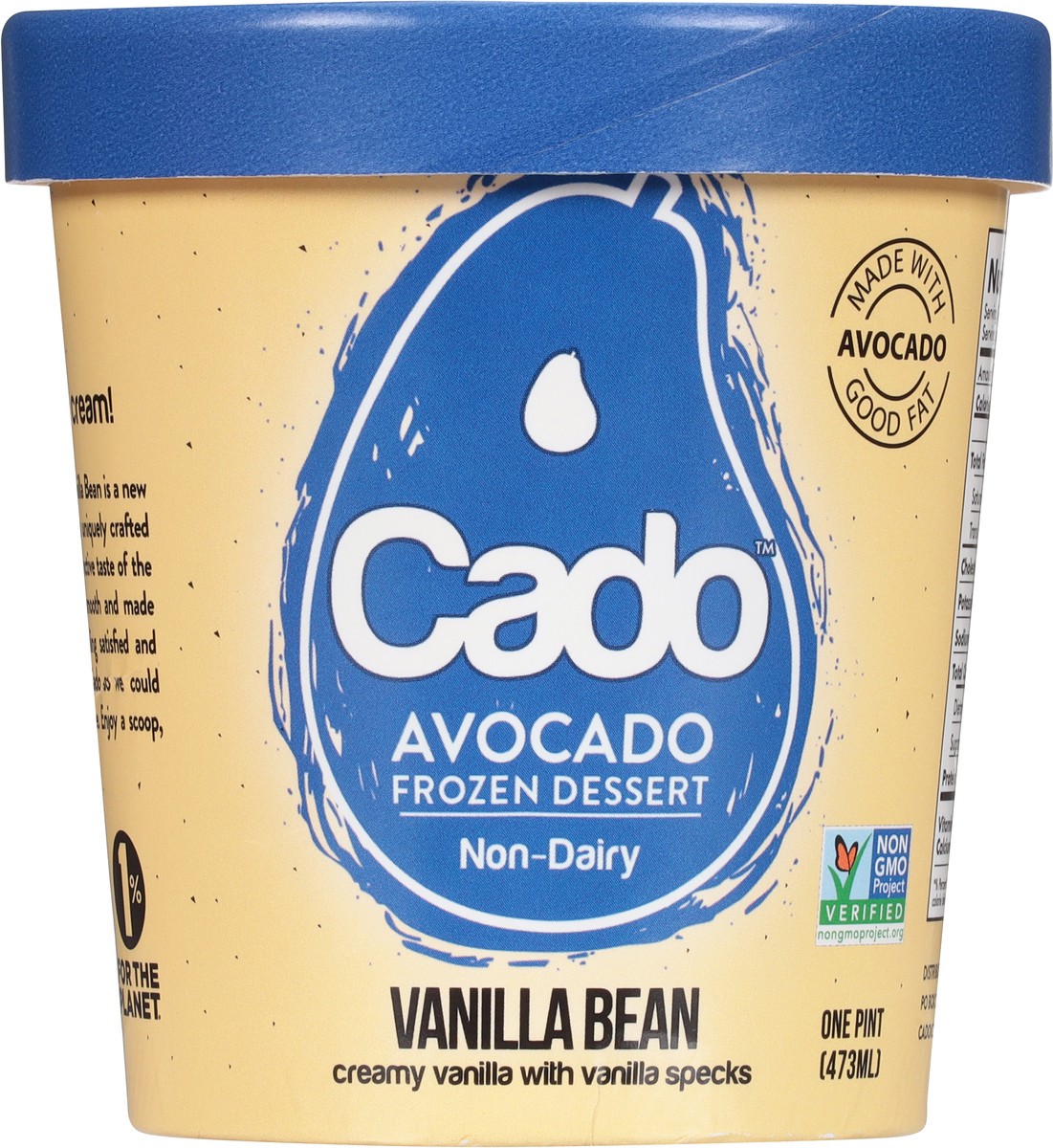 slide 9 of 11, Cado Non-Dairy Avocado Vanilla Bean Frozen Dessert 1 pt, 1 pint