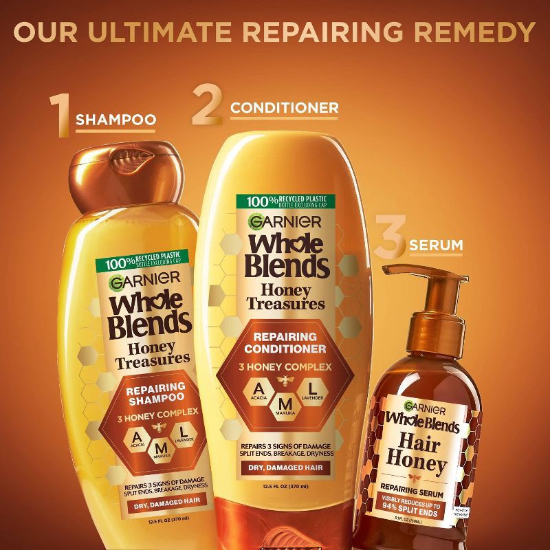 slide 5 of 9, Garnier Whole Blends Honey Treasures Repairing Conditioner - 22 fl oz, 22 fl oz