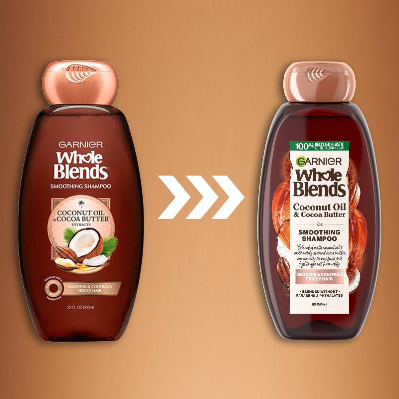 slide 3 of 7, Garnier Whole Blends Coconut Oil & Cocoa Butter Extracts Smoothing Shampoo - 22 fl oz, 22 fl oz