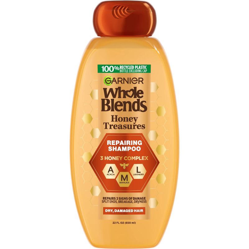 slide 1 of 9, Garnier Whole Blends Honey Treasures Repairing Shampoo - 22 fl oz, 22 fl oz