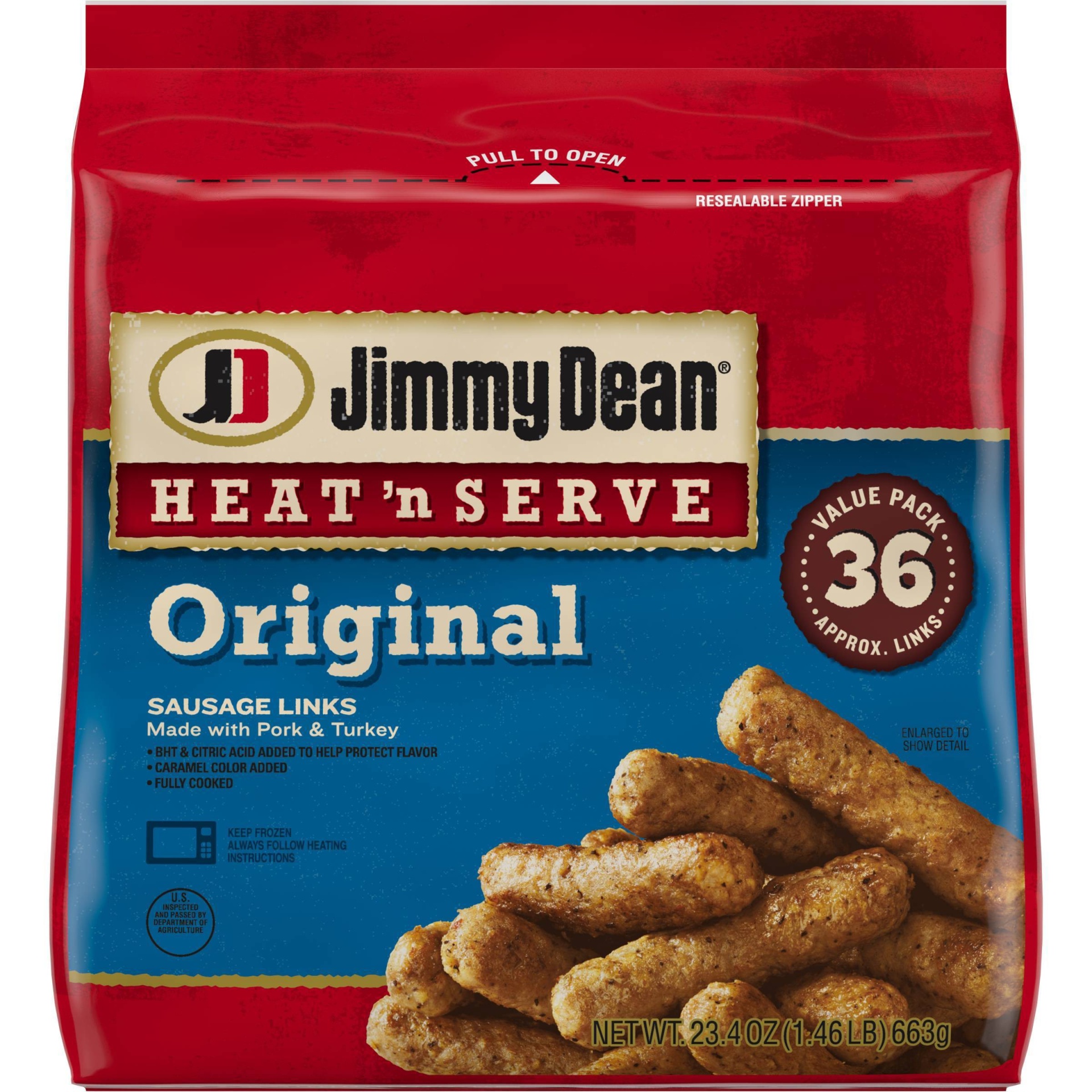 slide 1 of 1, Jimmy Dean Frozen Original Sausage Links - 23.4oz/36ct, 23.4 oz, 36 ct