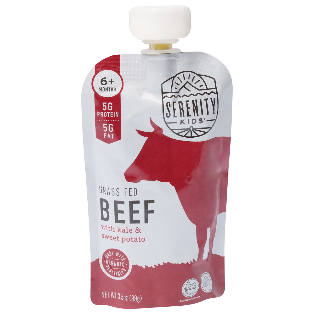 slide 6 of 9, Serenity Kids Grass Fed Beef with Organic Kale & Sweet Potato Pouch, 3.5oz, 3.5 oz