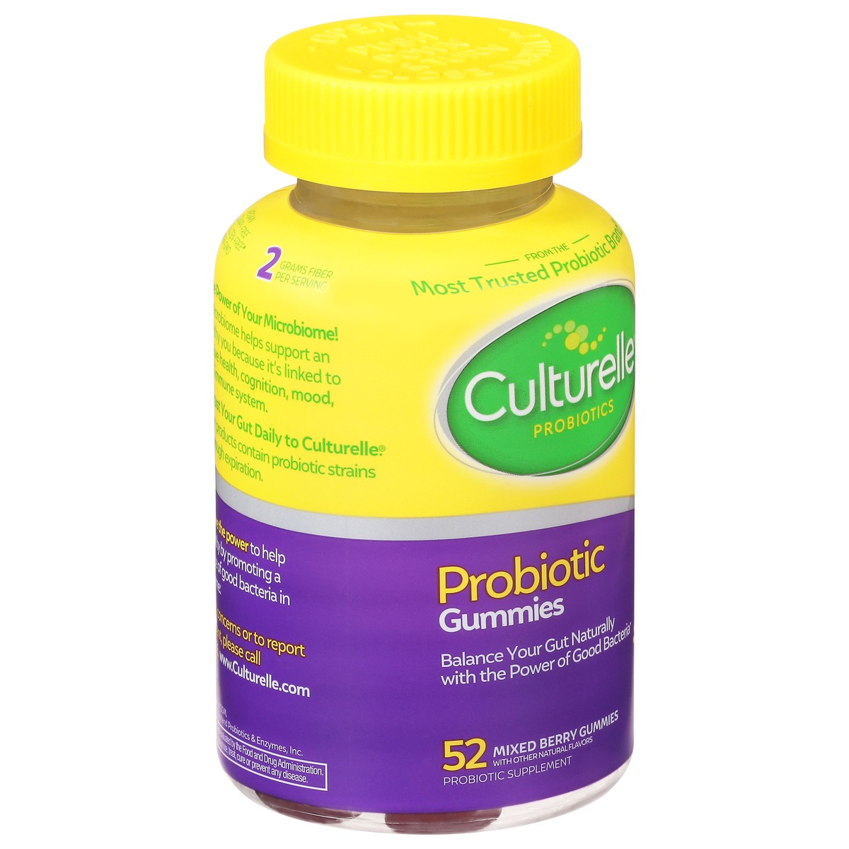 slide 3 of 9, Culturelle Digestive & Immune Support Mixed Berry Flavor Probiotic + Prebiotic 52 Gummies, 52 ct