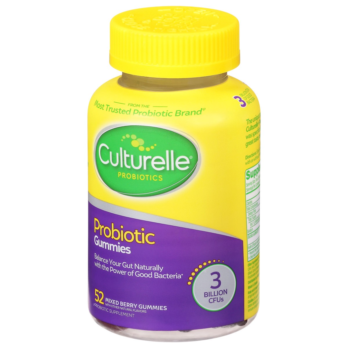 slide 6 of 9, Culturelle Digestive & Immune Support Mixed Berry Flavor Probiotic + Prebiotic 52 Gummies, 52 ct