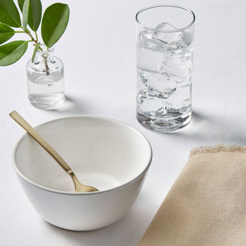 slide 2 of 3, Coupe Cereal Bowl 27oz White - Threshold™: Stoneware, Microwave & Dishwasher Safe, Modern Round Design, 27 oz