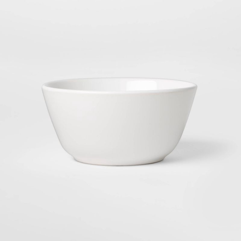 slide 1 of 3, Coupe Cereal Bowl 27oz White - Threshold™: Stoneware, Microwave & Dishwasher Safe, Modern Round Design, 27 oz