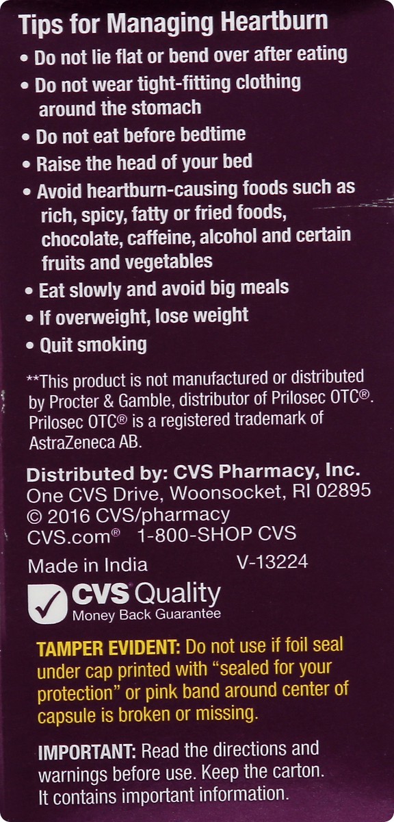 slide 3 of 11, CVS Health Omeprazole Acid Reducer 20 Mg Delayed-Release Capsules, 42ct, 42 ct