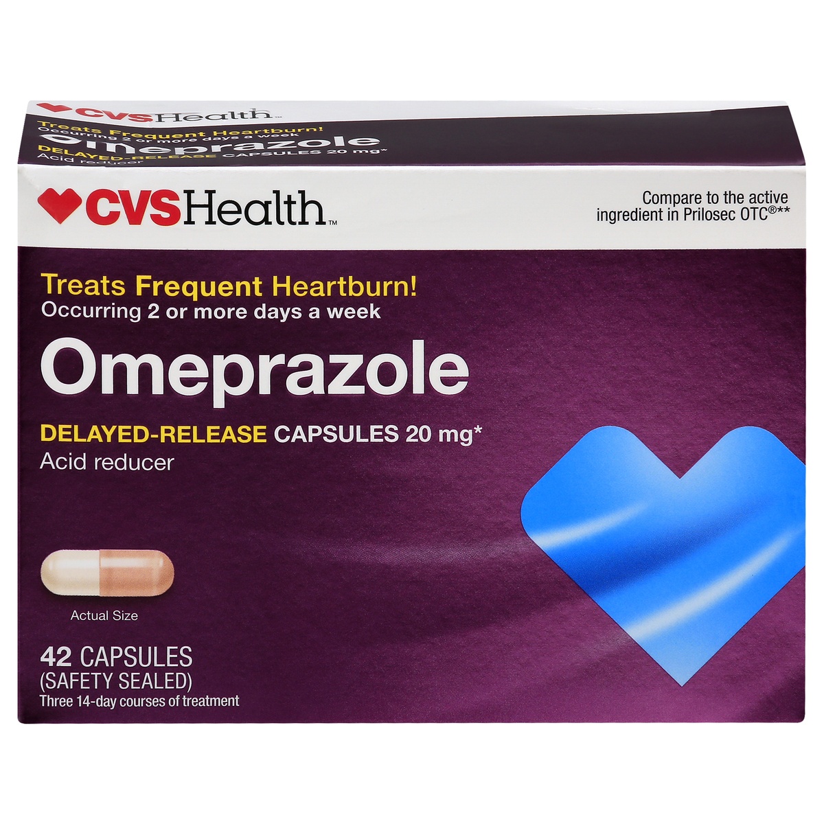 CVS Health Omeprazole Acid Reducer 20 Mg Delayed-Release Capsules, 42ct ...