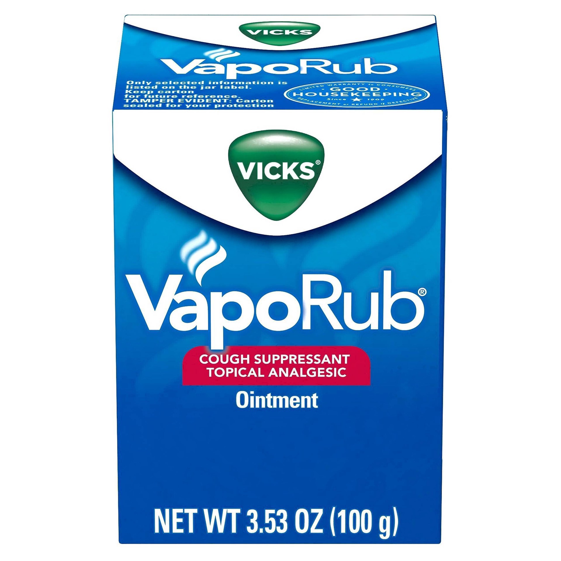 slide 92 of 144, VapoRub Cough Suppressant Topical Chest Rub & Analgesic Ointment, 