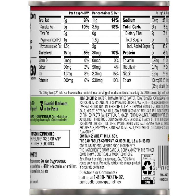 slide 2 of 11, SpaghettiOs Canned Pasta with Meatballs - 15.6oz, 15.6 oz