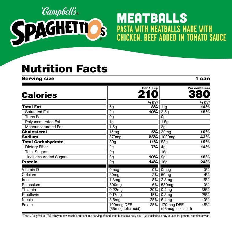 slide 6 of 11, SpaghettiOs Canned Pasta with Meatballs - 15.6oz, 15.6 oz