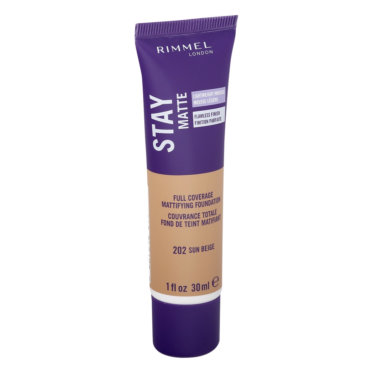 slide 4 of 9, COTY RIMMEL LONDON Rimmel London Stay Matte Liquid Mousse - 202 Sun Beige - Foundation, Lightweight, Shine Control, Oil-Free, 1oz, 1 oz
