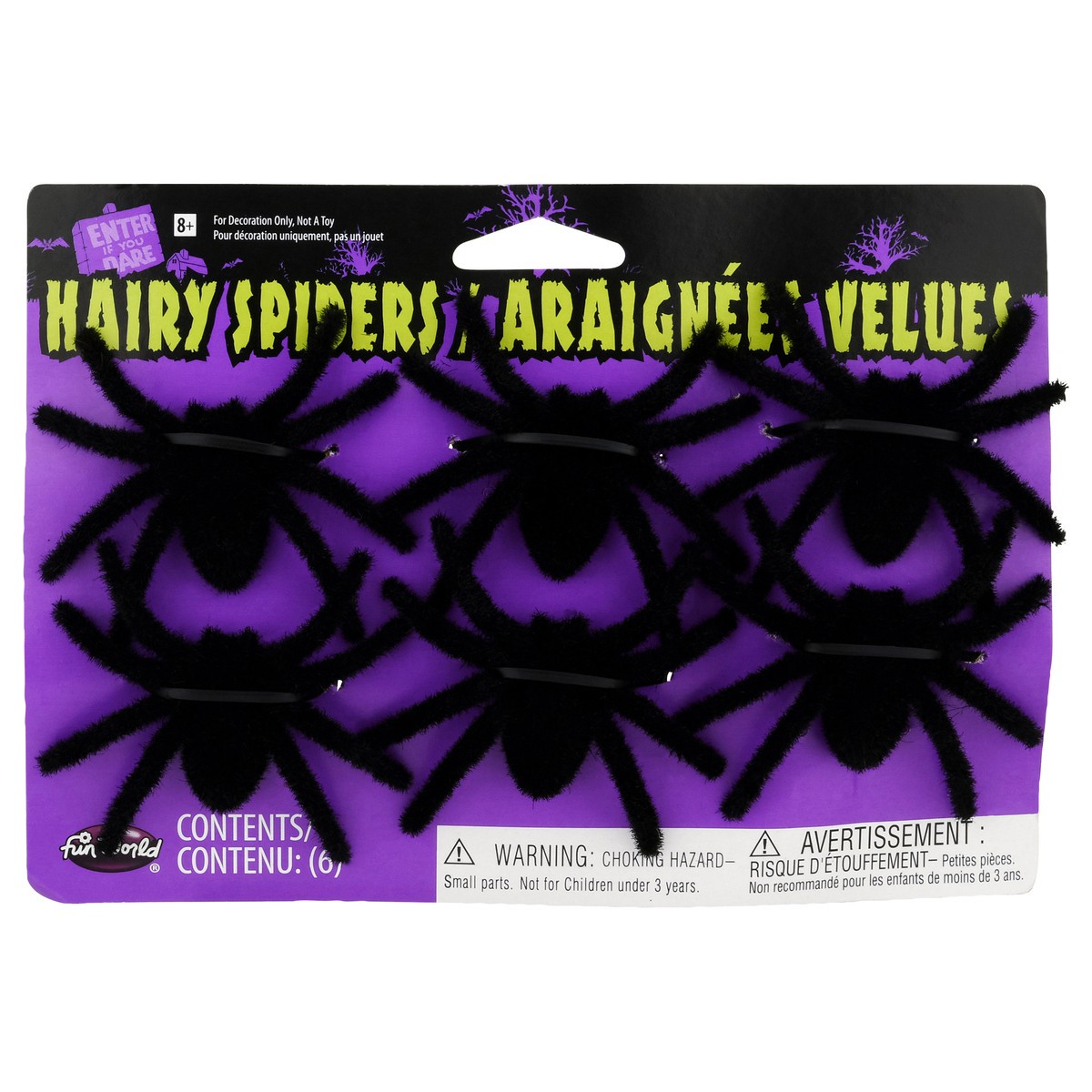 slide 5 of 11, Fun World Hairy Spiders 6 ea, 1 ct