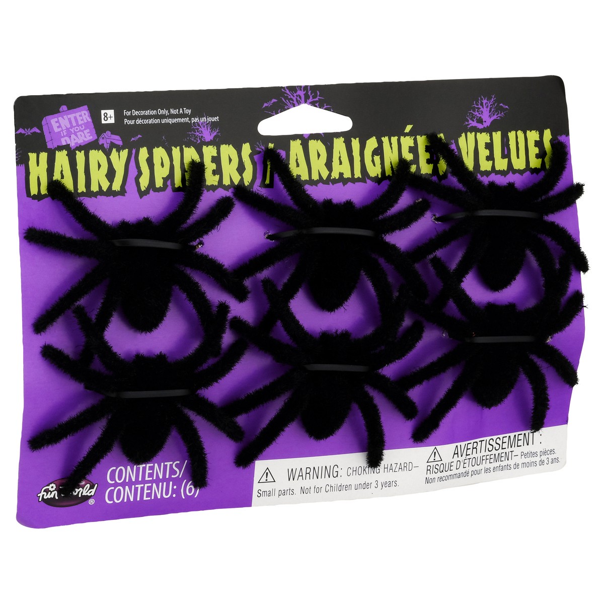 slide 10 of 11, Fun World Hairy Spiders 6 ea, 1 ct