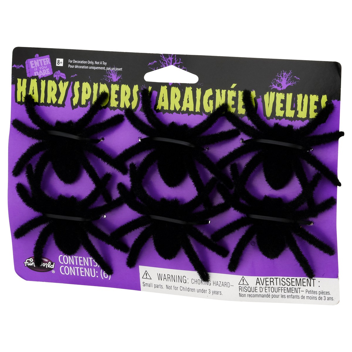 slide 11 of 11, Fun World Hairy Spiders 6 ea, 1 ct