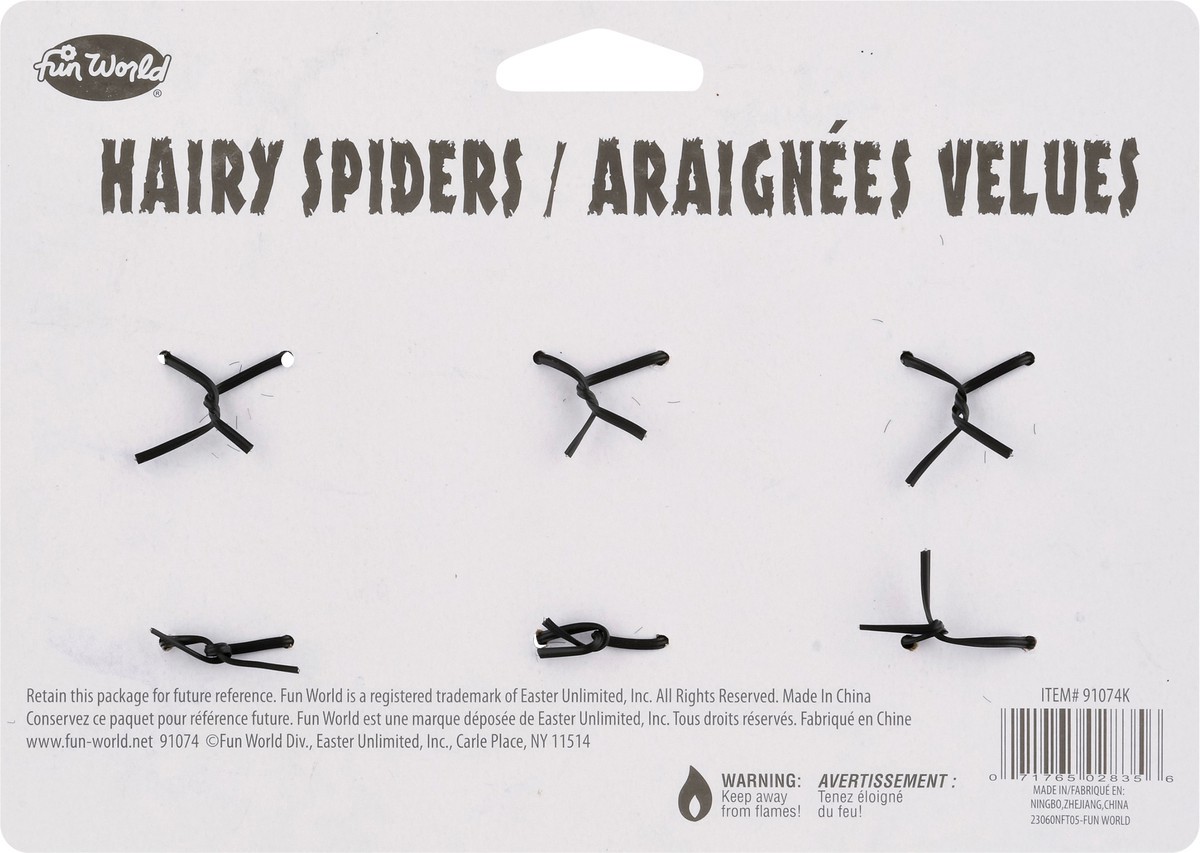 slide 3 of 11, Fun World Hairy Spiders 6 ea, 1 ct