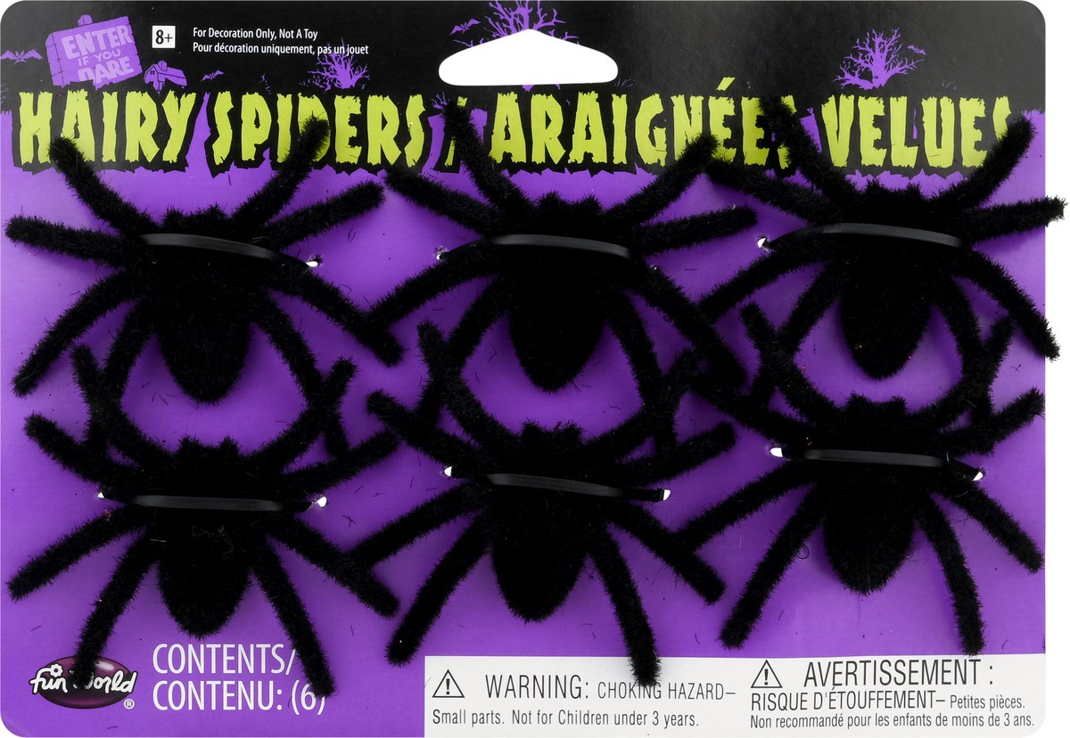 slide 4 of 11, Fun World Hairy Spiders 6 ea, 1 ct