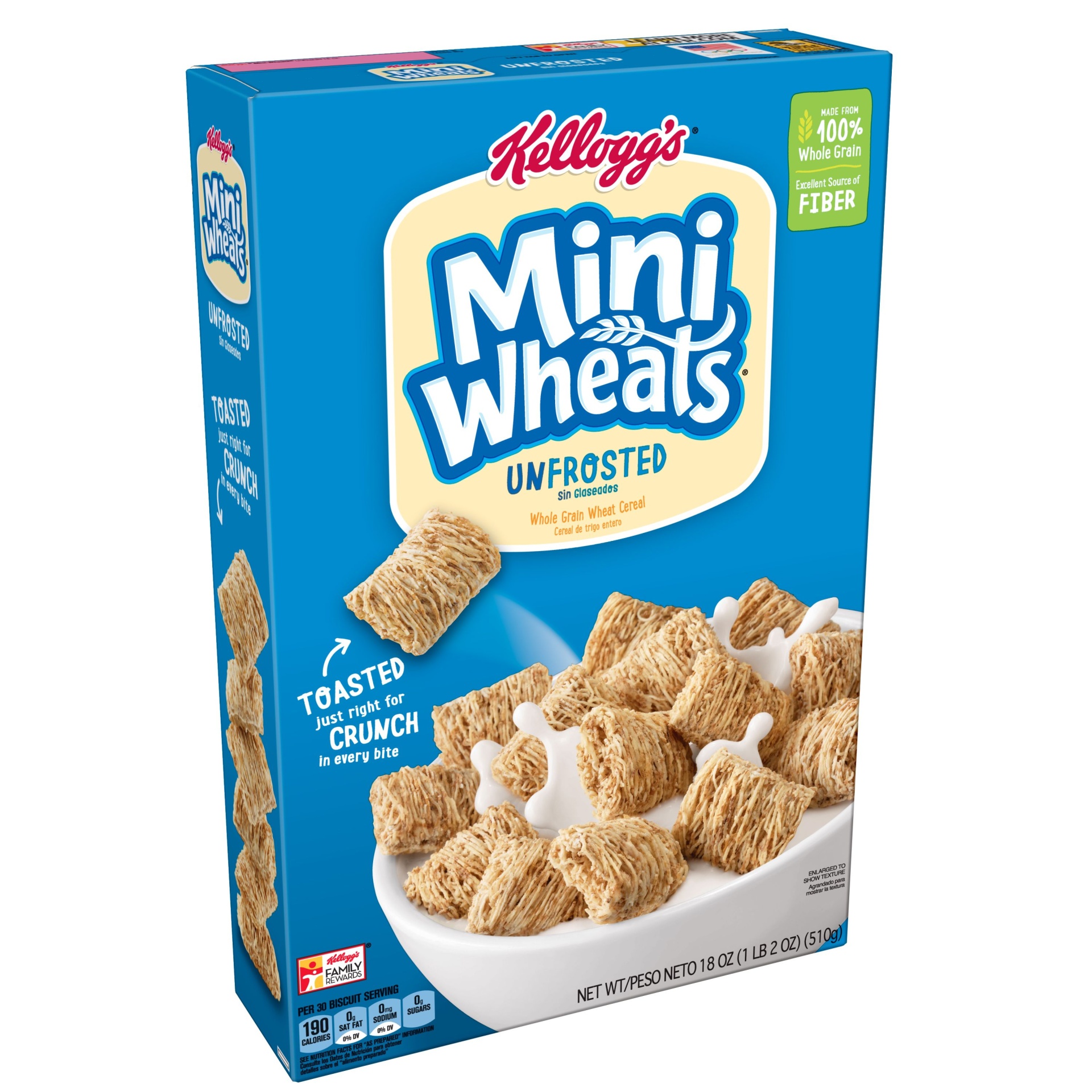 slide 1 of 1, Frosted Mini-Wheats Cereal, Unfrosted, 18 oz
