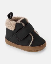 Carter's Baby Boy Sherpa Boots - Black/Brown Black 2