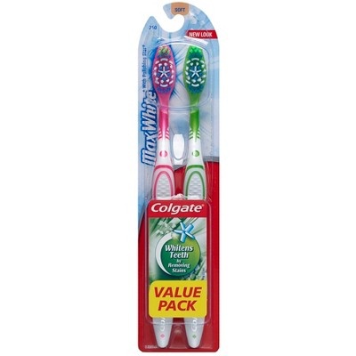 slide 1 of 6, Colgate MaxWhite Manual Toothbrush Soft, 2 ct