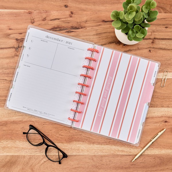 slide 3 of 10, 2024 Happy Planner Monthly/Weekly Classic Happy Planner, 7"" X 9-1/4"", Poppy Piping, July 2024 To June 2025, 1 ct