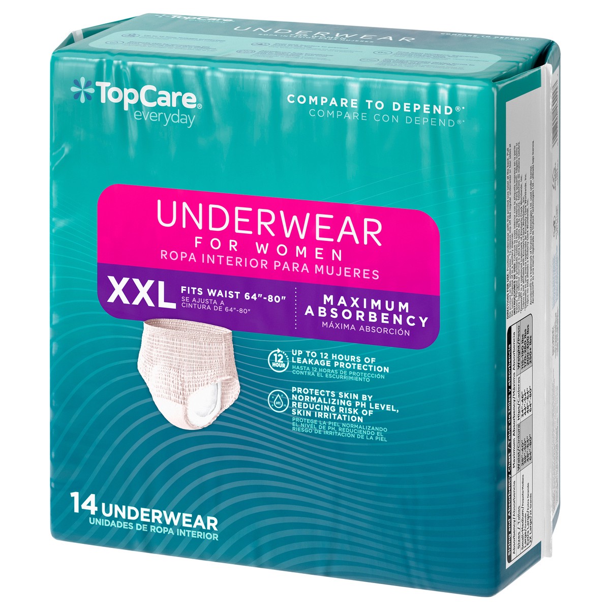 slide 4 of 14, TopCare Everyday Maximum Absorbency Underwear for Women XXL 14 ea, 14 ct