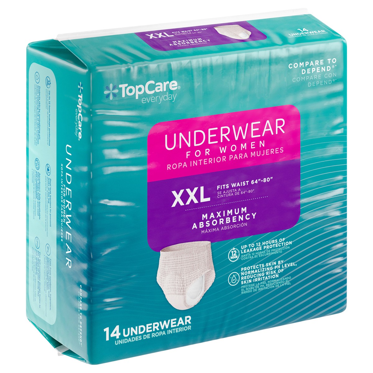 slide 8 of 14, TopCare Everyday Maximum Absorbency Underwear for Women XXL 14 ea, 14 ct