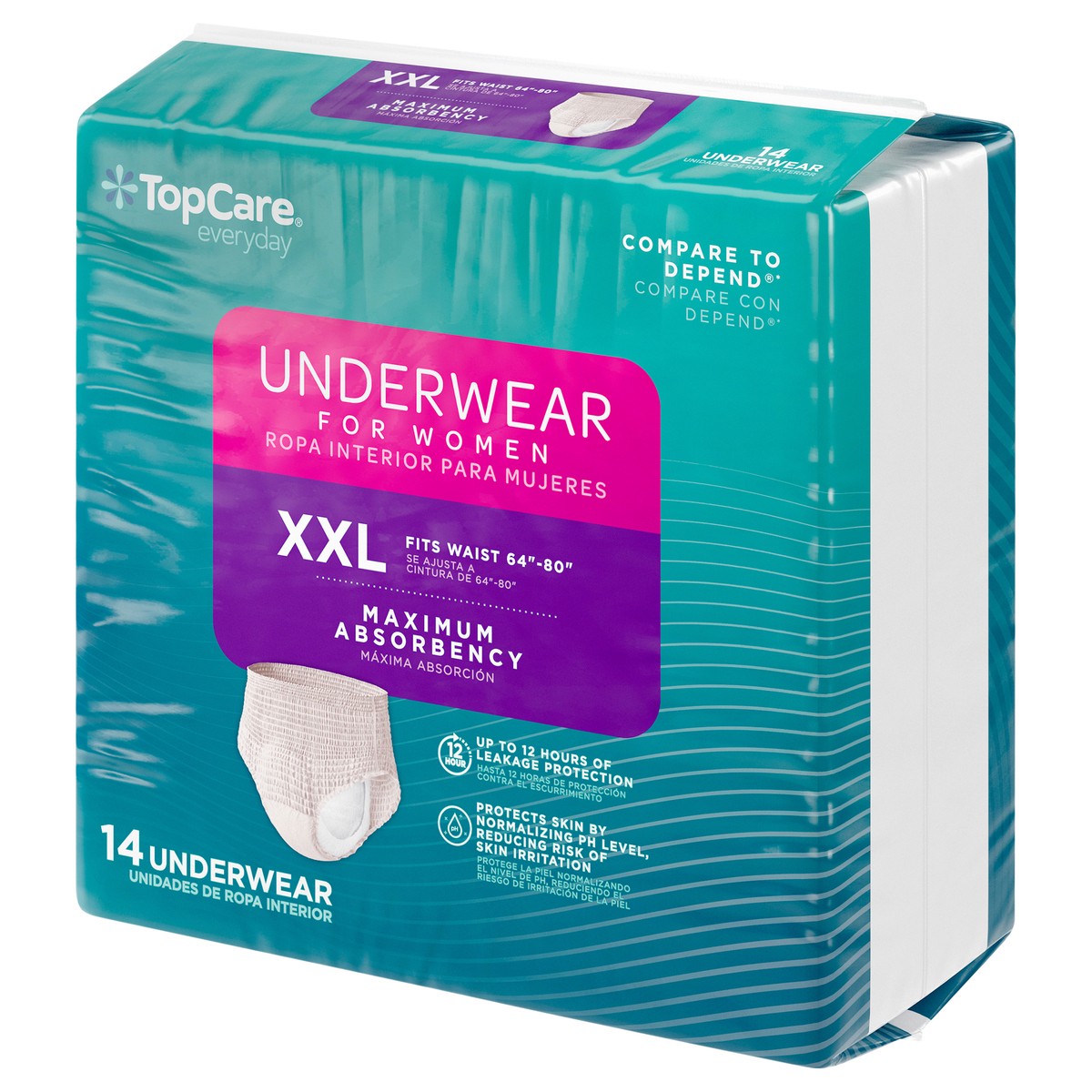 slide 11 of 14, TopCare Everyday Maximum Absorbency Underwear for Women XXL 14 ea, 14 ct