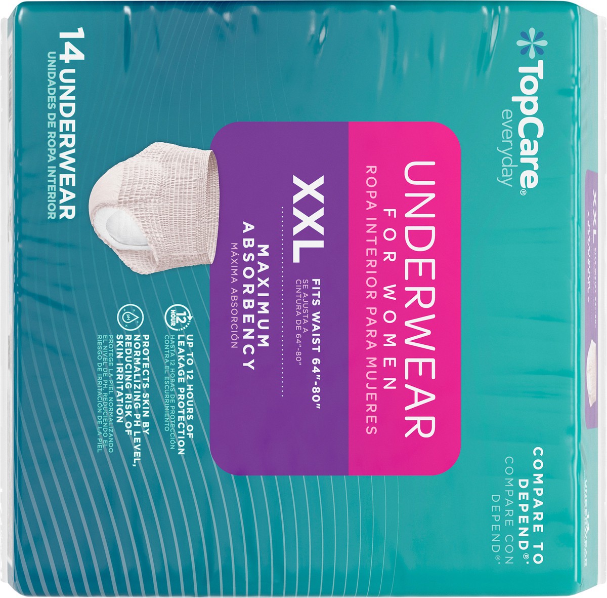 slide 3 of 14, TopCare Everyday Maximum Absorbency Underwear for Women XXL 14 ea, 14 ct