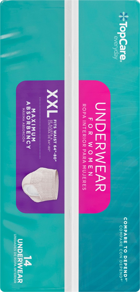 slide 2 of 14, TopCare Everyday Maximum Absorbency Underwear for Women XXL 14 ea, 14 ct