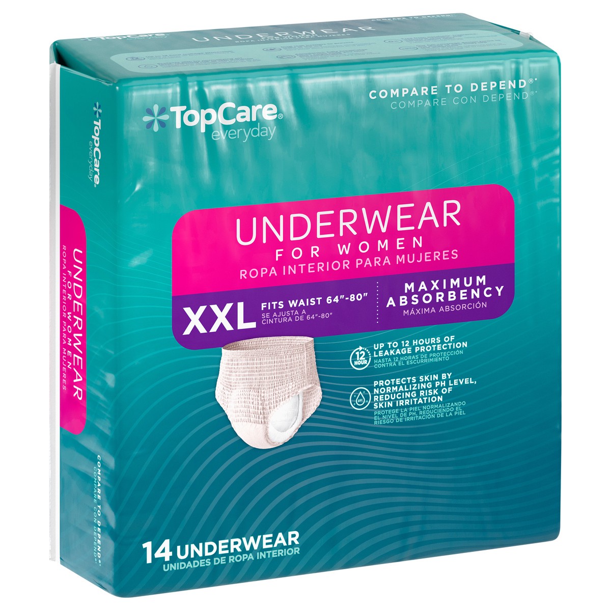 slide 13 of 14, TopCare Everyday Maximum Absorbency Underwear for Women XXL 14 ea, 14 ct