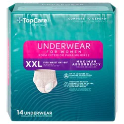 TopCare Everyday Maximum Absorbency Underwear for Women XXL 14 ea