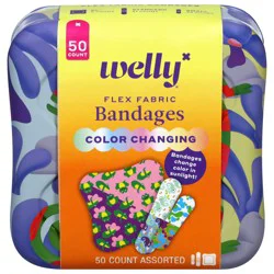 Welly Assorted Color Changing Flex Fabric Bandages 50 Each