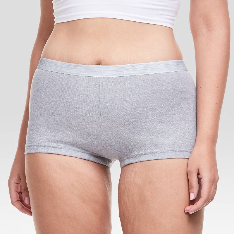 Hanes Women's Cotton Boy Brief Panties, Assorted Colors, Size 5 6 ct