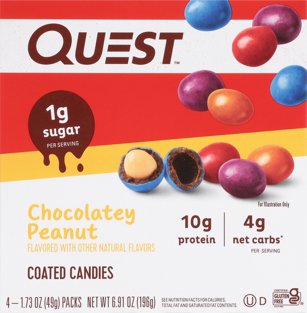 slide 12 of 12, Quest Chocolatey Peanut Coated Candies 4 - 1.73 oz Packs, 4 ct