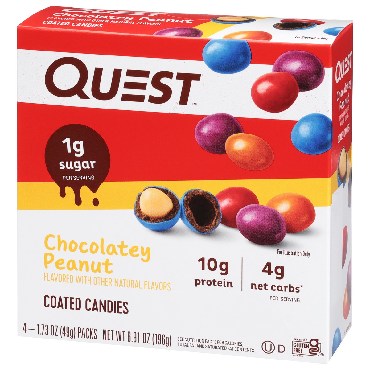 slide 5 of 12, Quest Chocolatey Peanut Coated Candies 4 - 1.73 oz Packs, 4 ct