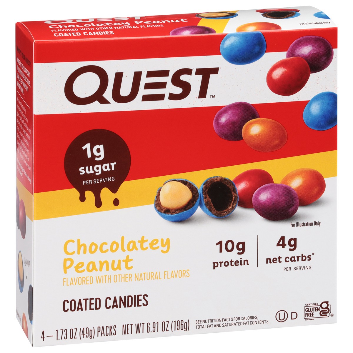 slide 7 of 12, Quest Chocolatey Peanut Coated Candies 4 - 1.73 oz Packs, 4 ct