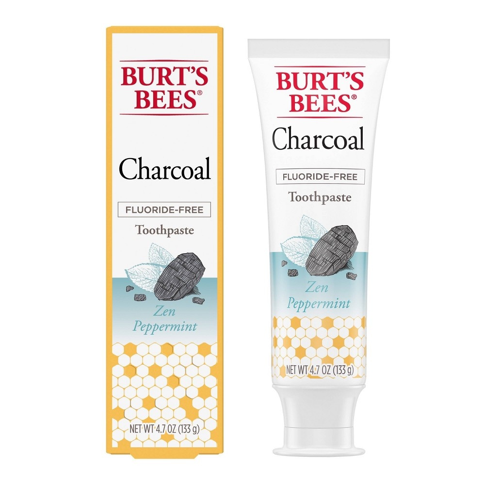 Burt's Bees Charcoal Fluoride Free, Zen Peppermint Toothpaste 4.7 oz