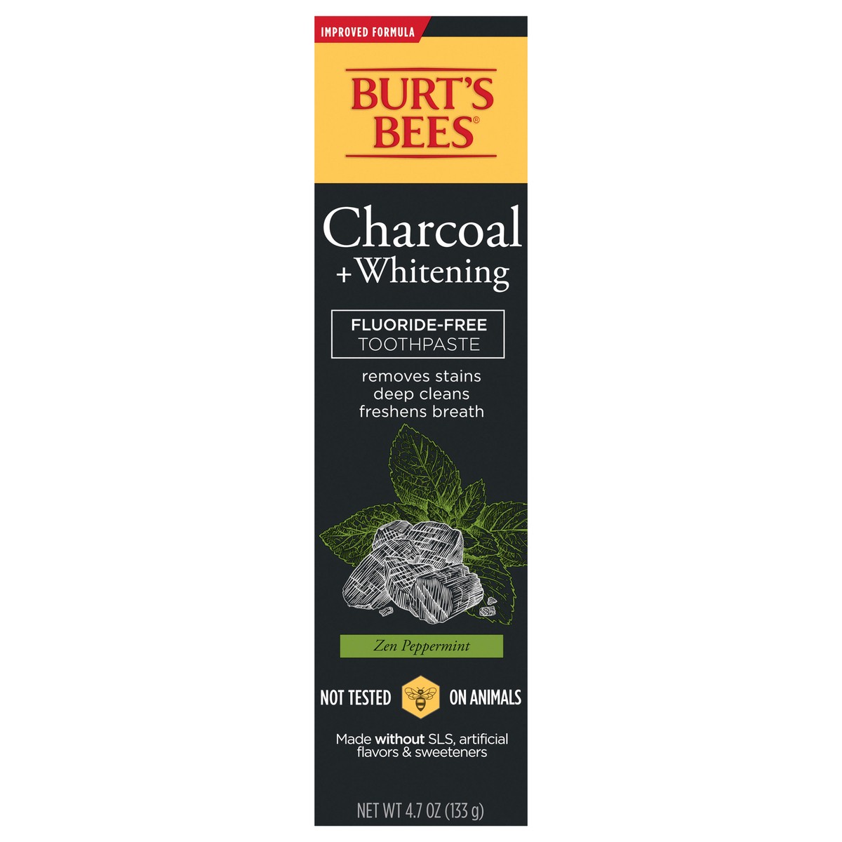 slide 1 of 6, Burt's Bees Burt''s Bees Toothpaste, Natural Flavor, Charcoal Fluoride-Free Toothpaste, Zen Peppermint, 4.7 oz, 4.7 oz