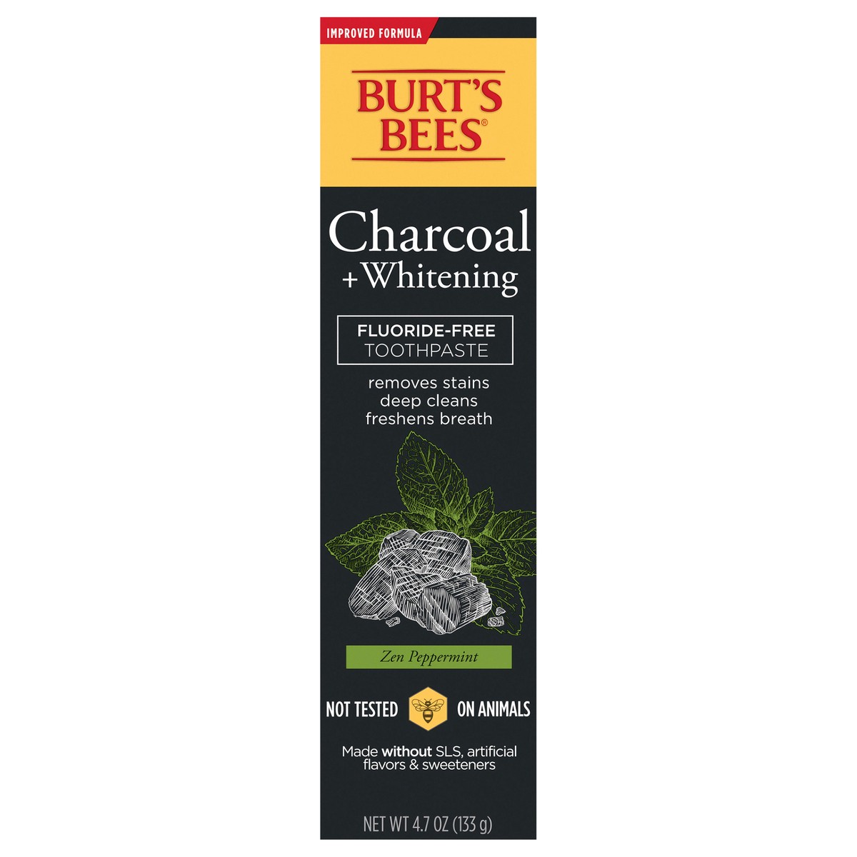 slide 1 of 6, Burt's Bees Burt''s Bees Toothpaste, Natural Flavor, Charcoal Fluoride-Free Toothpaste, Zen Peppermint, 4.7 oz, 4.7 oz