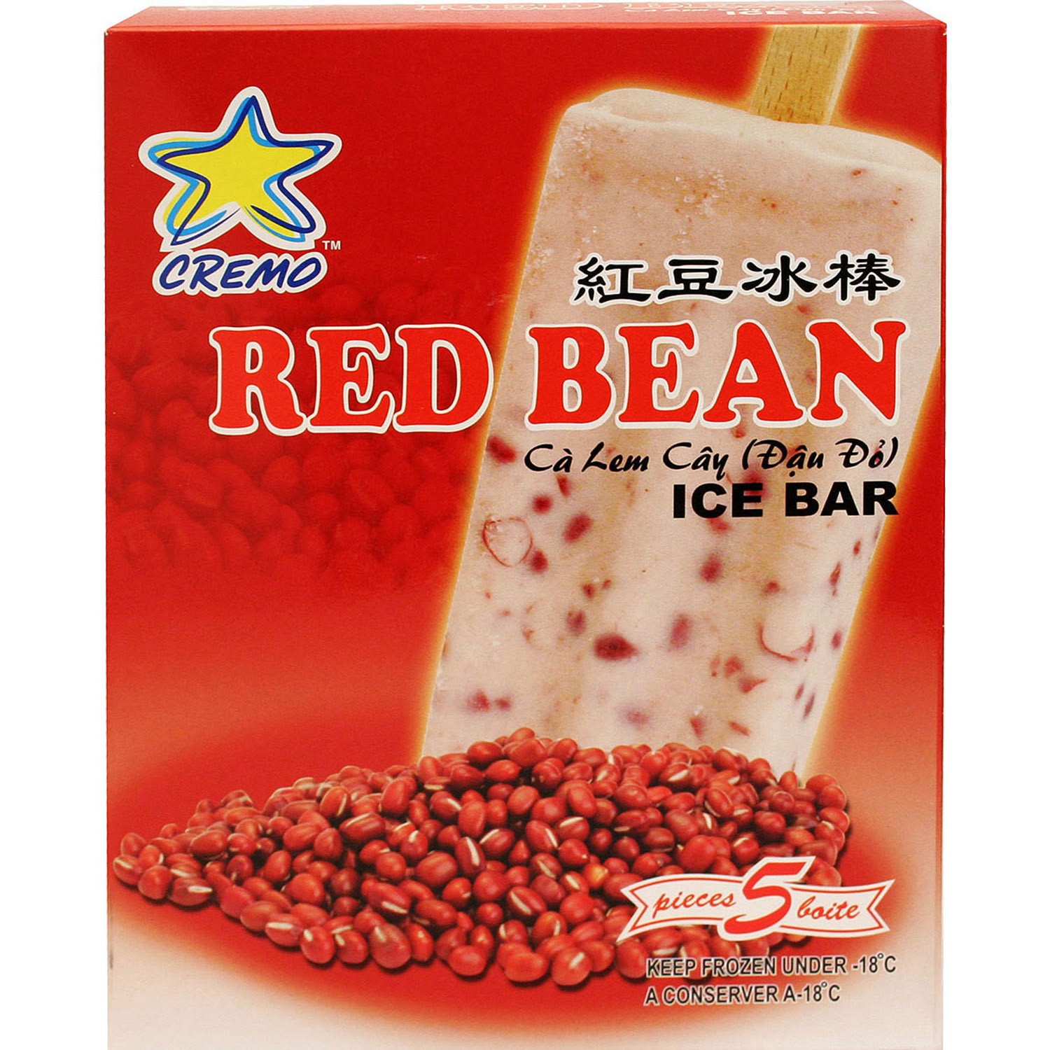 slide 1 of 1, Cremo Ice Bar-Red Bean, 14 oz